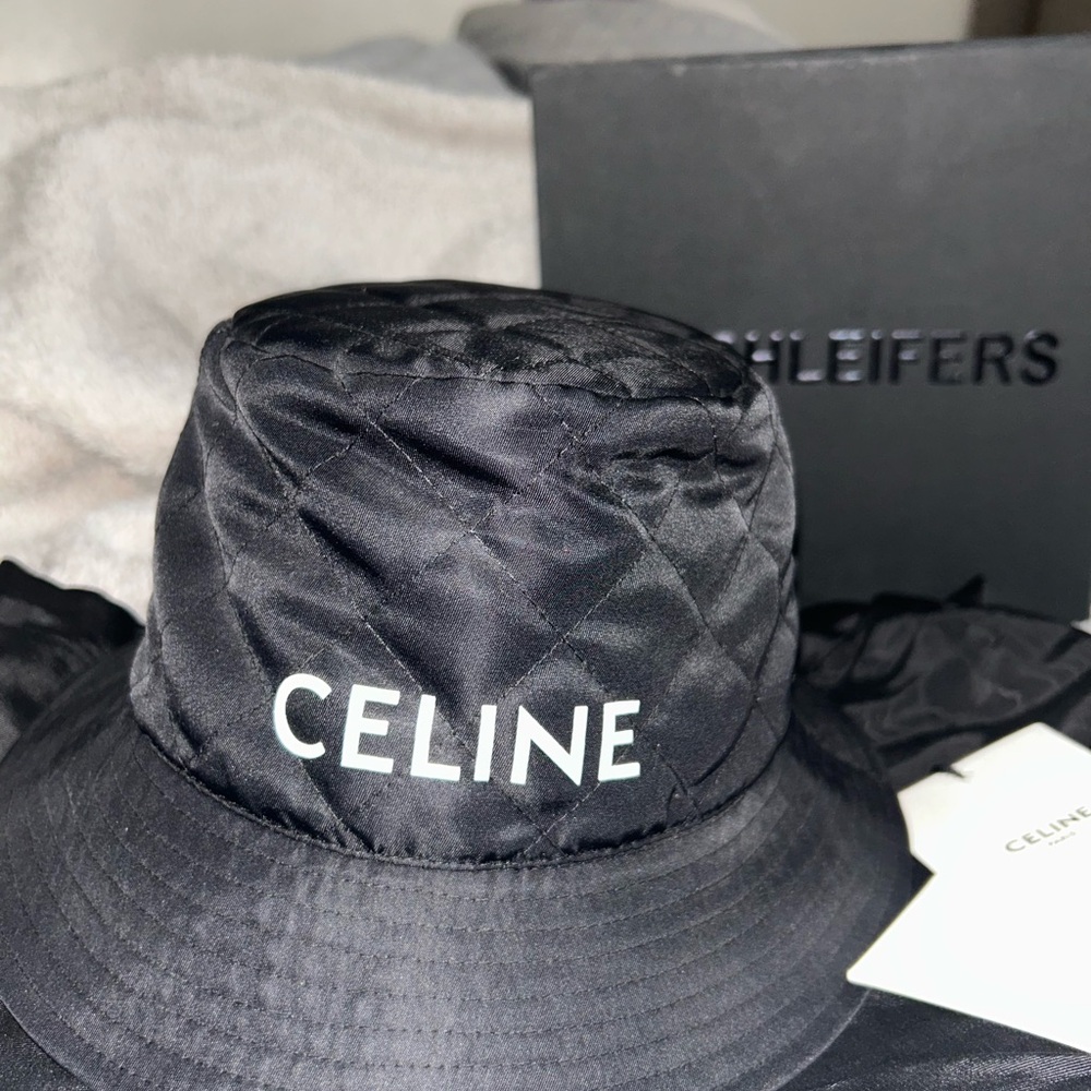 Celine Black Quilted Hat